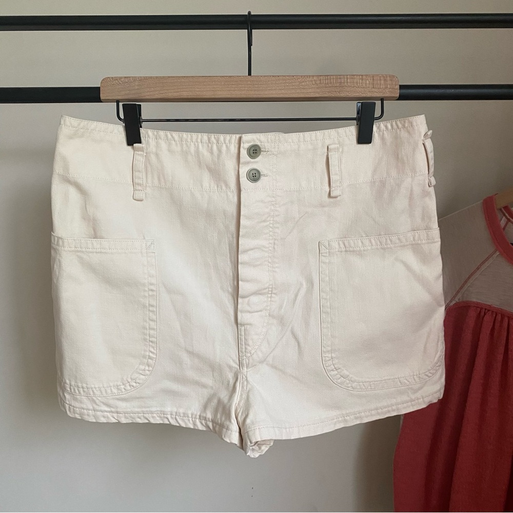 Isabel Marant Cream High-Rise Utility Shorts